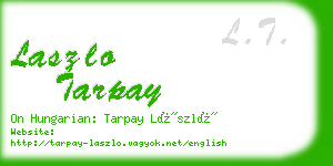 laszlo tarpay business card